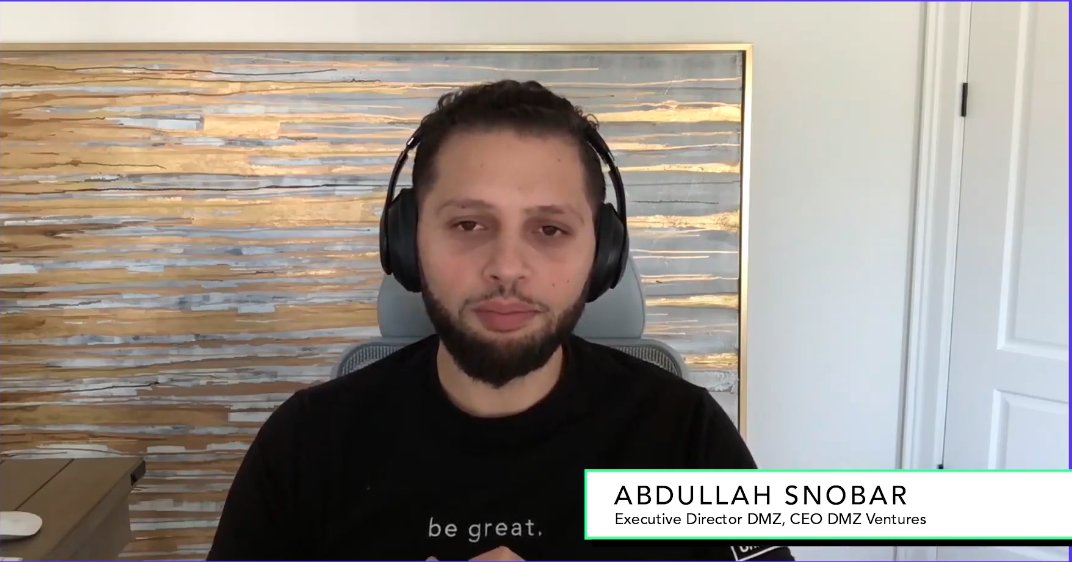 Next up, <a href="/asnobar/">Abdullah Snobar</a> Executive Director of the @RyersonDMZ and CEO of <a href="/dmzventures/">DMZ Ventures</a> with some big congratulatory messages and shoutouts! 

#Canhack2021