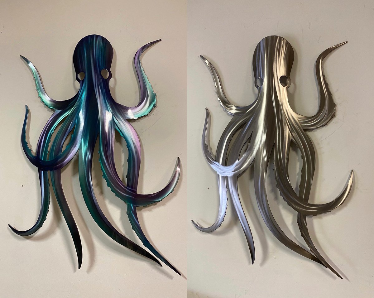 gallartworks's tweet image. Octopoda side by side before and after color. 36”x28”x5” cold forged from 16 gauge stainless steel.
.
gallartworks.com
.
.
.
#modernmarineartworks #gallartworks #octopoda #octopus #coastal #sculpture #coastalinteriors #coastalinteriordesigner #marineart #marineartist