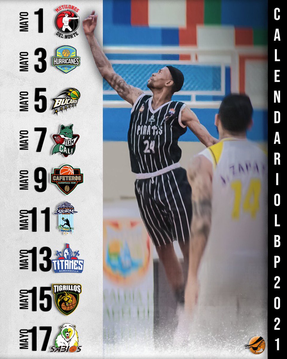 PiratasBogota's tweet photo. Este es el calendario del equipo del parche para la Liga de Baloncesto Profesional 2021.
¡Cada vez más cerca de nuestro debut!
#PiratasEsBogotá https://t.co/7SuvfoNQFJ
