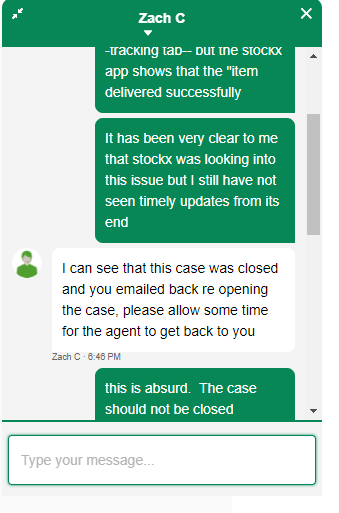 harry413harry's tweet photo. @stockx Is this how you treat customers?  I reached out after the app showed that the parka I bought was delivered when in fact I wasn't and the carriers' tracker shows "incomplete" as the final status.  i opened up a case with u and there is still an open investigation... https://t.co/okLhjunz0O