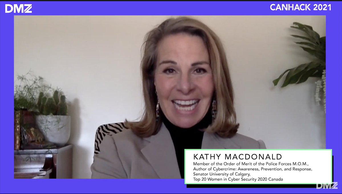Introducing our keynote speaker.. Kathy Macdonald! Check out all of her experiences below. 

Impressed? We are. 
#canhack2021