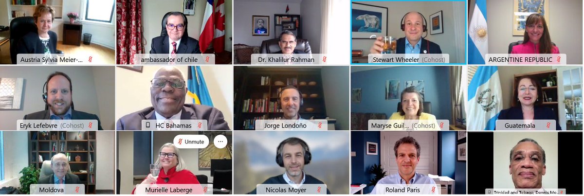 StewartRWheeler's tweet image. Another great round of #SpeedNetworking to help newly-arrived Ambs/High Comms make connections &amp;amp; build networks. Big thx to Murielle Laberge, Rector of Univ QC Outaouais @ReseauUQ; @N_Moyer CEO of @cooperation_ca; &amp;amp; @rolandparis of @uottawa 🙏🏼 @GAC_Corporate #ProtocolMatters