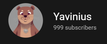 Yavinius's tweet photo. So close, after two and a half years the channel is about to hit 1000 Subscribers! https://t.co/X3UpookHsN