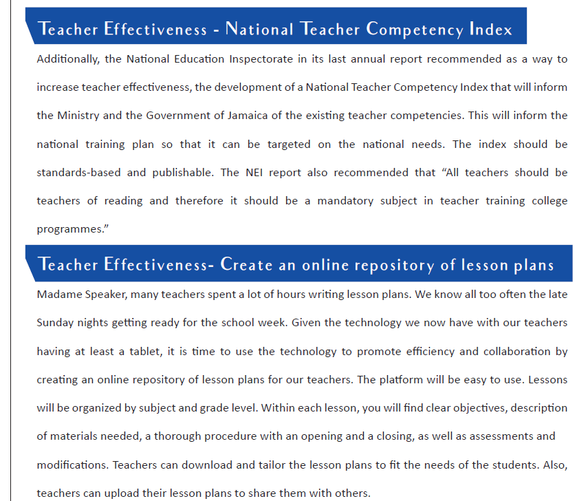 Williams said a revised teacher appraisal model being implemented. "The Teacher Appraisal model, is not for punitive purposes but for a powerful point of reflection, support and growth"