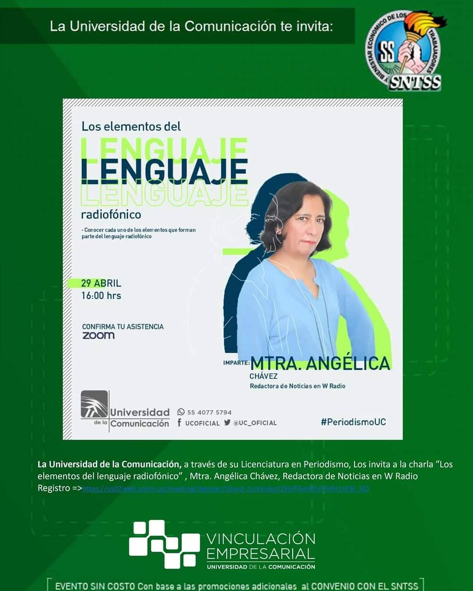 Seccion_XXXIV's tweet photo. En base a los convenios y promociones con el SNTSS, nuestro Secretario General el Dr. Marcos Pavel Ramírez Acevedo te comparte la siguiente Oferta Educativa de la Universidad de la Comunicación, con una promoción especial, para el beneficio de nuestros compañeros trabajadores. https://t.co/Ap0VejnxEW