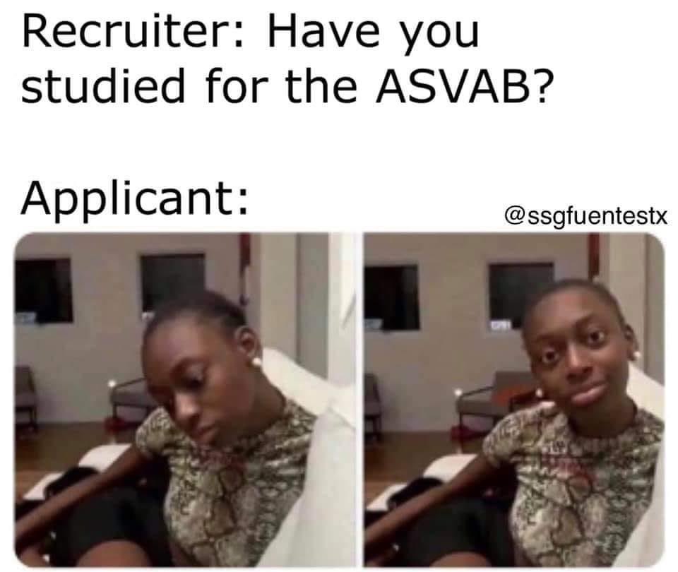 goarmy956's tweet image. Everyone thinks that joining the Army is “too easy”. This is step 1 and it’s one of the BIGGEST roadblocks in enlisting into the 🌎’s most 💪🏻 Army. Don’t let this be you...I have all the tools for you to succeed and crush the ASVAB. DM me for FREE and PROVEN study materials!