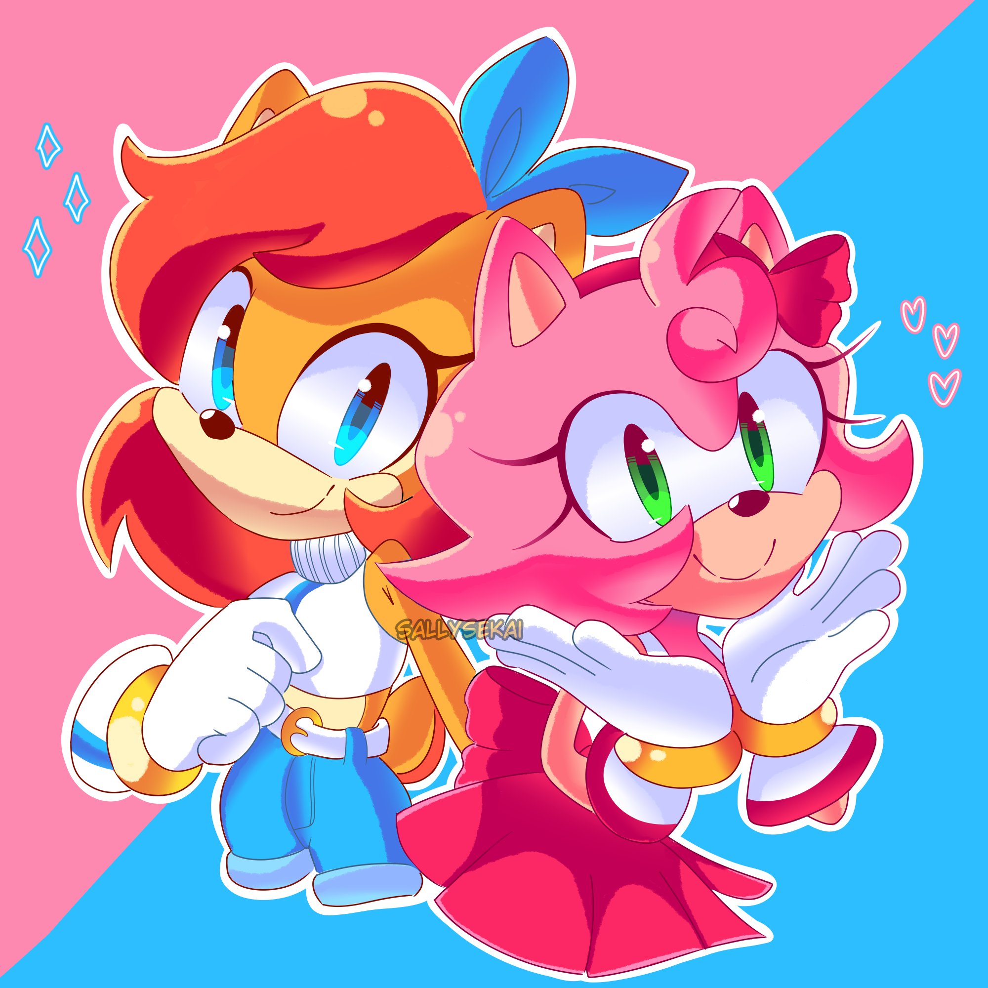 Sally_Sekai🎨❤️✨ on X: Amy Rose and Sally Acorn ❤️✨. Amy's design belongs  to @VioletMadness7 I really loved it ❤️🥺 #SonicTheHedgehog #SONIC #AmyRose  #sallyacorn #sonicfanart #sonicthehedghog #sonicartist   / X