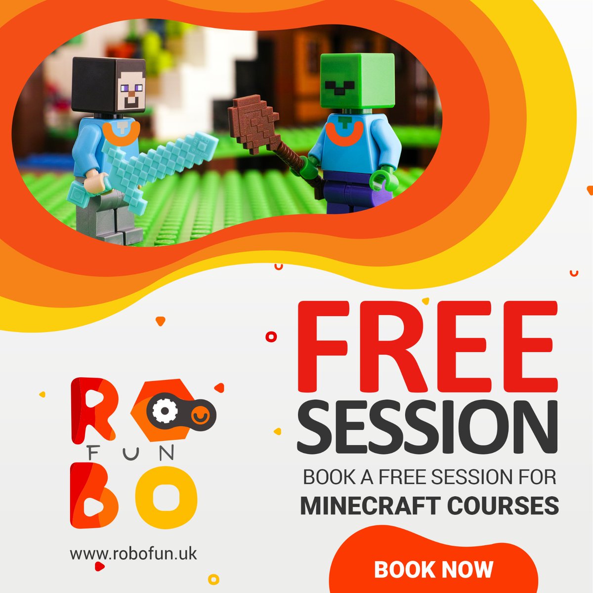 ⚡️⚡️ GET A FREE SESSION ONLINE MINECRAFT!! ⚡️⚡️ Sign up your child for a free session Online, and get your child A chance to shine with Robotic Education by ROBOFUN !!! ☀️☀️ Robotic Engineering Made Fun. Kids aged 6 - 15 years Contact us at: info@robofun.uk