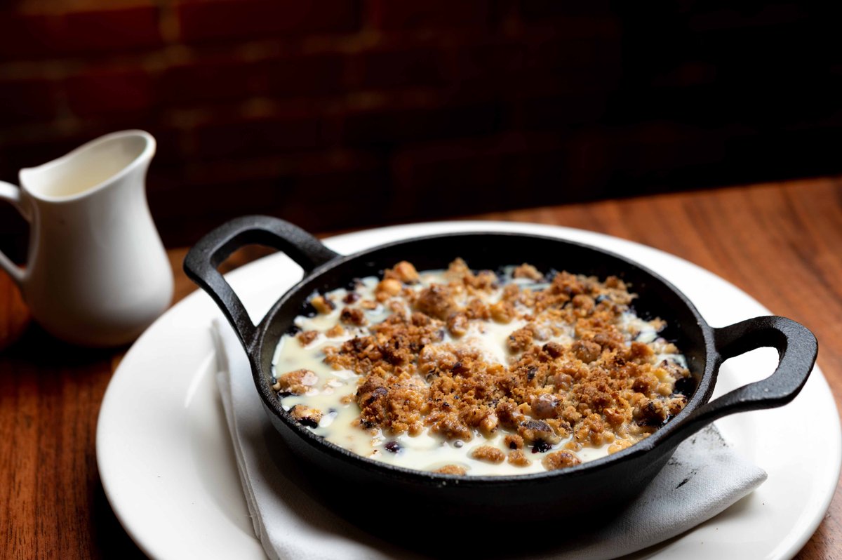 Our comforting berry crisp combines three of our local favorites - huckleberries, blackberries and blueberries topped with hazelnut streusel and crème Anglaise. It has us dreaming about berry picking on warm summer days.  What's your best huckleberry-picking spot?