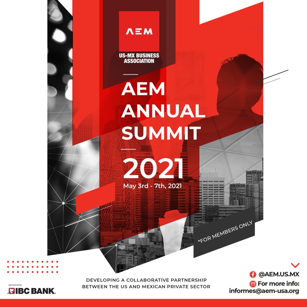👉Attend our Virtual #AEM2021Summit and don't miss the opportunity to create strategic alliances with American companies. From May 3rd to 7th. 🖥️ For members only!