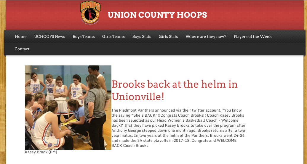 Kasey Brooks returns as Piedmont girls head coach!
UnionCountyHoops.com
<a href="/PDHSSPORTS/">Piedmont High School</a> @PiedmontHS_NC @Kcbrooksk8 <a href="/piedmontHighBC/">Piedmont High Athletic Booster Club</a> <a href="/PiedmontAthleti/">Piedmont Athletics</a>