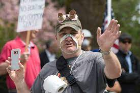 titstsatr's tweet photo. I attended a antimask protest today #antimask #freedom #trump2020 #comebackmary #kkk #NRA #neonazi #SecondAmendment https://t.co/6vEtiZasSS