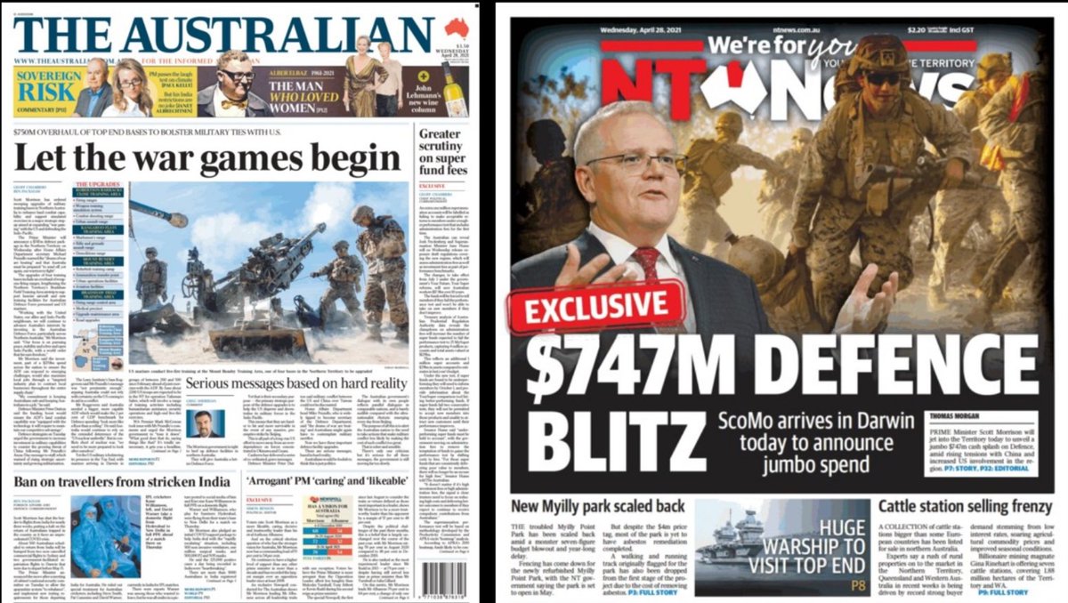 Morrison loves to insert himself at the top of the news cycle to control the news.He shapes the news for the media - not the other way round.Nothing gets the media salivating more than dramatic pictures & big headlines with language like "shoot" or "beef" or "war" in them.