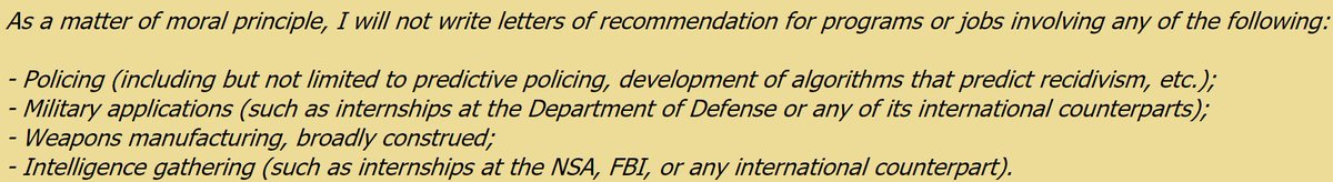 5/ just the NSA? nope. the fine print says no military agencies at all. no  @DARPA, no  @AFOSR, no  @USNavyResearch, nothing – all of which have long supported mathematics research & supported mathematicians. i would not be where i am without their support.