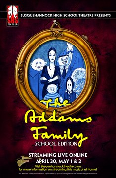 The SHS stage will come to life again this Friday evening as @SHSTheatre presents 'The Addams Family Musical.'  Tickets are available at susquehannocktheatre.com.  Best of luck to all of our SHS Thespians this weekend.  We know it will be another great production.