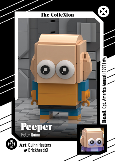 It's always a treat to see  @BrickheadzX, another artist whose totally unique, one-of-a-kind work snaps together with this collaboration like two LEGO bricks. I made a list of light/dark characters. He came up with his own. All winners. I also learned "Peepers" is not the name.