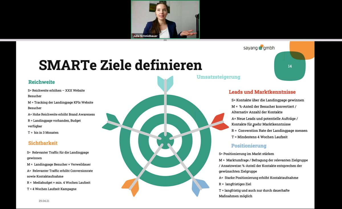 Was sind eigentlich SMARTe Ziele im #ContentMarketing? Julia Schmidbauer zeigt konkrete Beispiele beim @TheDigitalBash #DigitalBash
