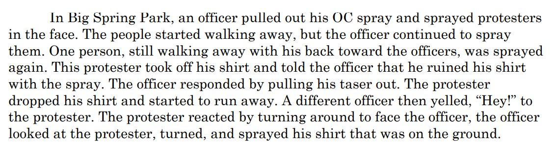 Even people in compliance with the order to disperse were treated to OC spray and threats of tasers. No regarding for the seriousness of OC spray or tasers, HPD treats them like toys.
