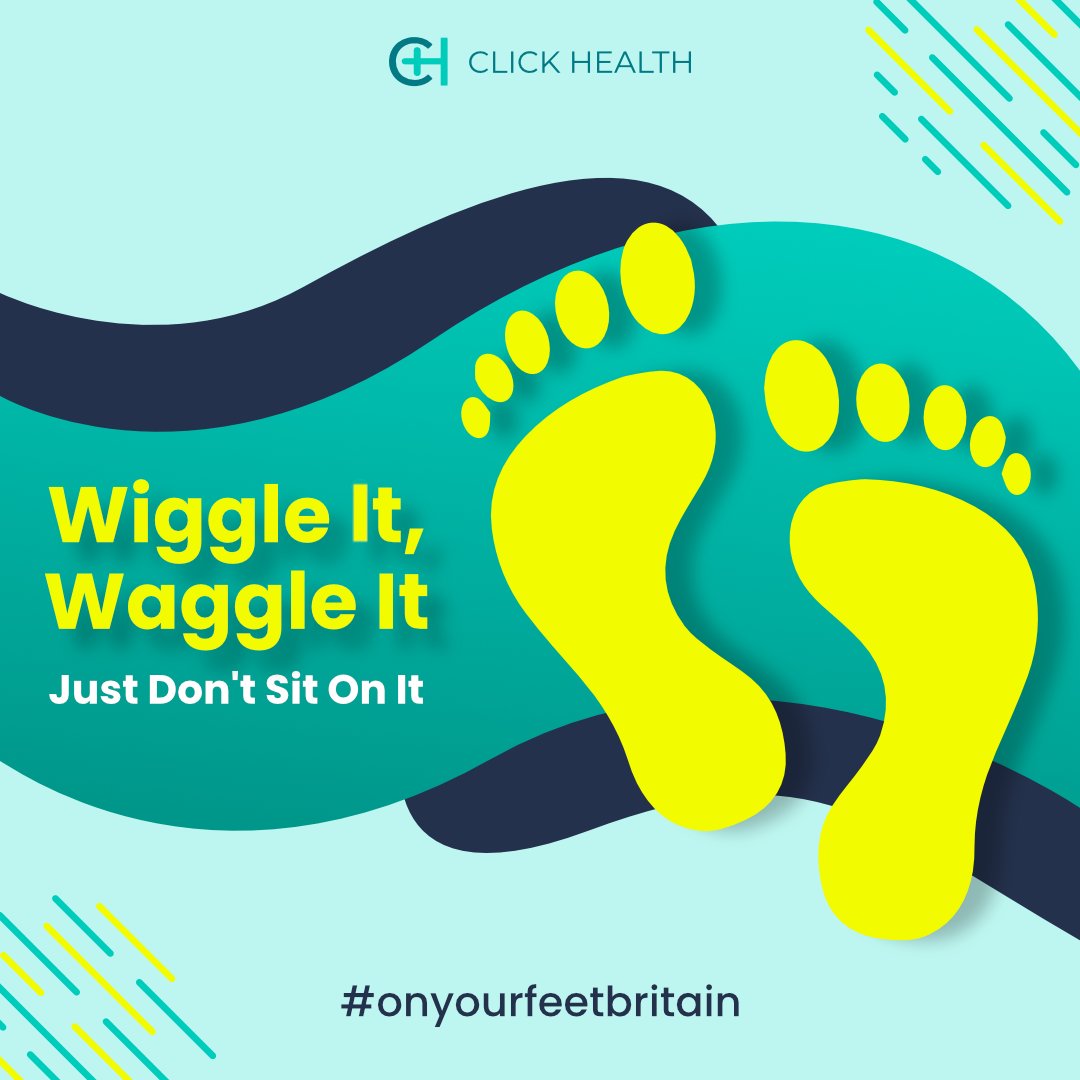 Sit less! Move more! Here at Click Health,  we are getting on our feet and you should, too. 

#clickhealth #clickdoctor #onlinepharmacy #onlinedoctor #24hourpharmacy #onyourfeetbritain
