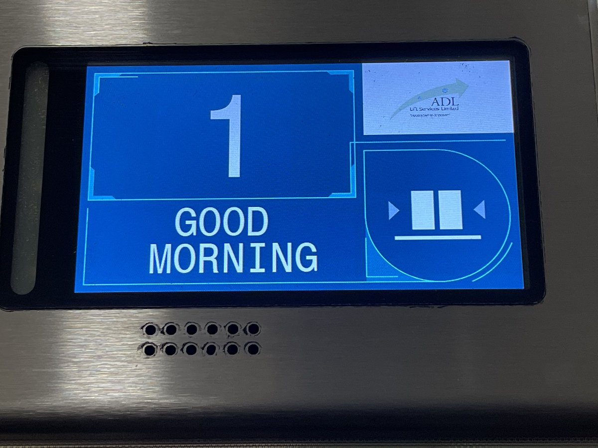 ADLLiftServices's tweet image. Good morning from all at ADL Lift Services Ltd , The 7” Smartech indicator on our new installations certainly has good manners.
