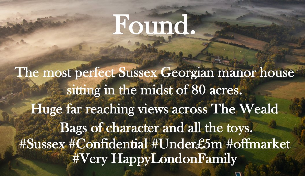 Delighted to have sourced the most perfect Country Manor house for a #DelightedLondonFamily <a href="/EversbyProperty/">Eversby Property Search</a> #Sussex #Offmarket