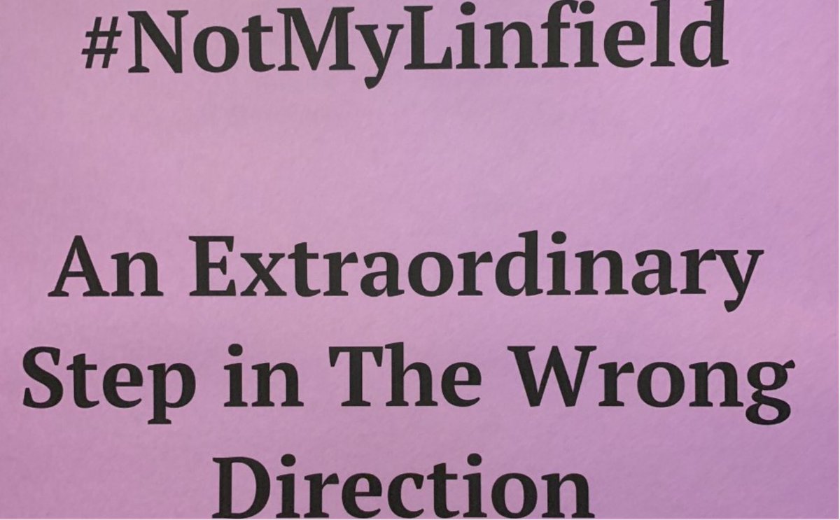 Some students disturbed by the firing scrawled messages in chalk around campus & posted printed fliers that read: “ #NotMyLinfield An Extraordinary Step in the Wrong Direction.” ( a play on the provost’s email to staff announcing the firing, which read: “Extraordinary Step.”)
