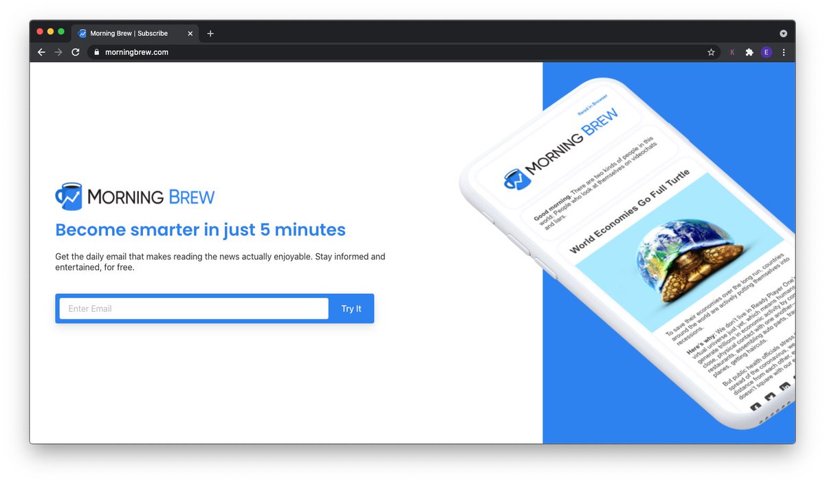 So, how do we use this?Well, one cool thing about the Newsletter Engine is that it offers a framework you can use to deconstruct and learn from any newsletter business.Say we want to learn from Morning Brew...