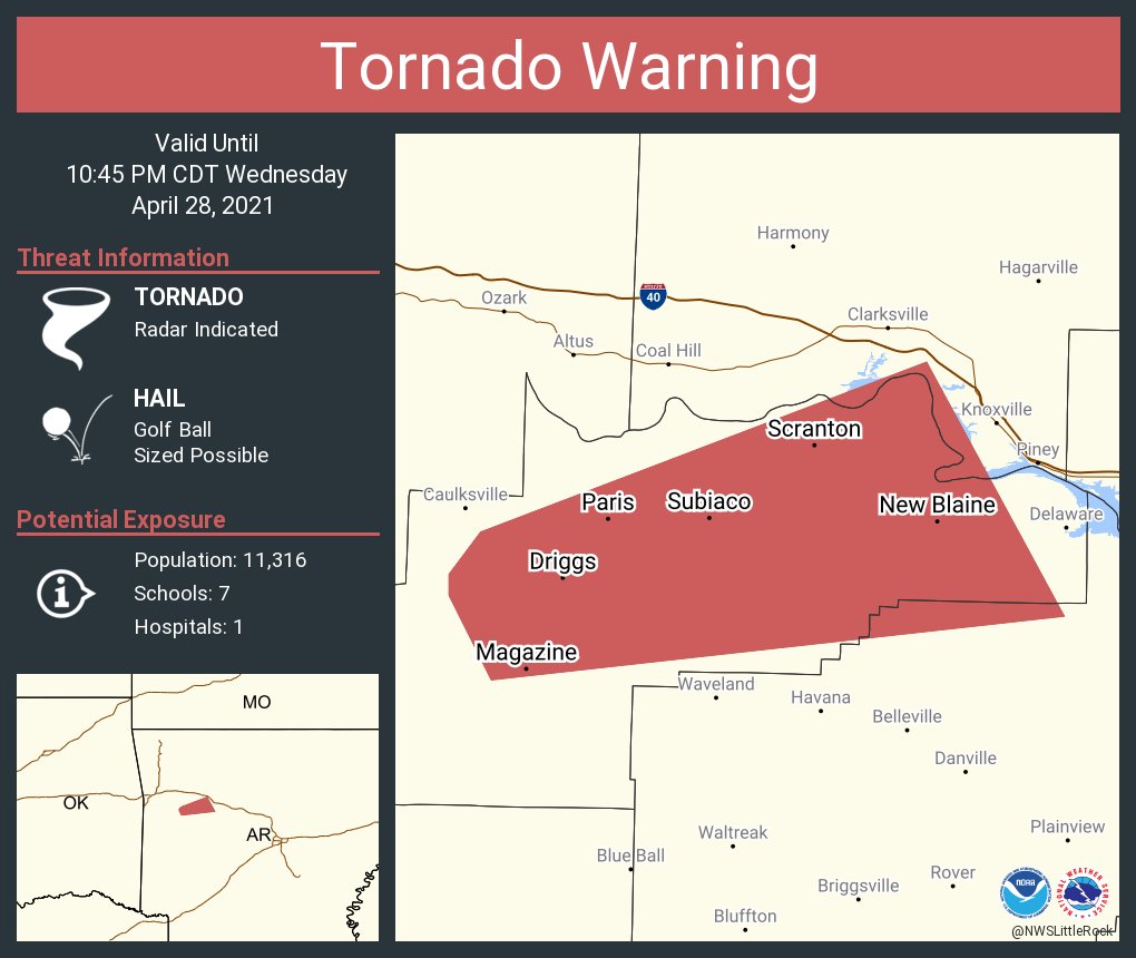 NWS Tornado on Twitter "Tornado Warning continues for Paris AR