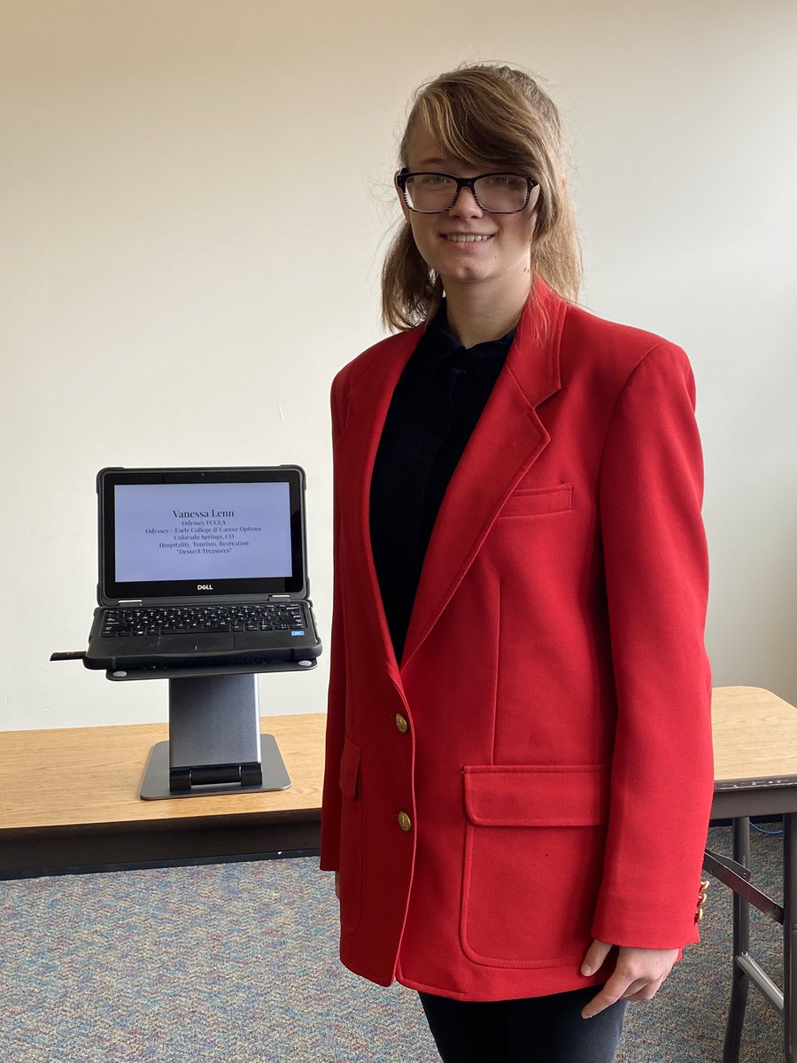 <a href="/CSSD11/">Colorado Springs Schooll District 11</a> <a href="/Odyssey_ECCO/">Odyssey Early College and Career Options</a> <a href="/COProStart/">Colorado ProStart</a> student &amp; <a href="/ColoradoFCCLA/">Colorado FCCLA</a> member Vanessa Lenn recorded her <a href="/NationalFCCLA/">National FCCLA®</a> STAR Event presentation today for the 2021 National Leadership Conference.  Great job!  The hybrid FCCLA NLC will be June 27th - July 2nd in Nashville, TN.