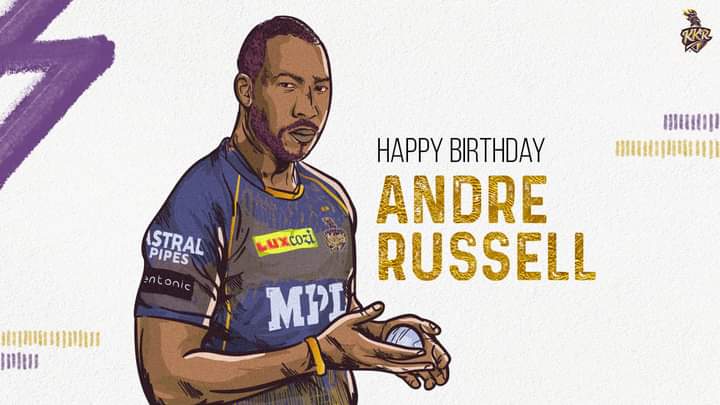 HAPPY BIRTHDAY  ANDRE RUSSELL BLESS FOREVER   TODAY WE WANT TO SEE FROM YOU RUSSELL MUSELL INNINGS  