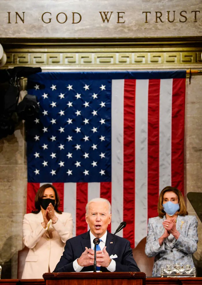 I can't get over how amazing it is seeing Madam Vice President & Madam Speaker behind President Biden.