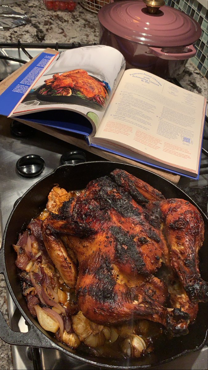 thatswhatTYsaid's tweet photo. BOOM, BABY! A pastrami roast chicken. I’m starstruck. #CookThisBook https://t.co/FR1YJdxe54