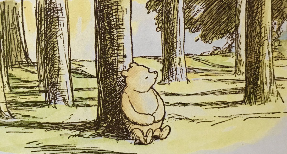 The floor was not like the floor of the Forest, but close-set grass, quiet and smooth and green. Sitting there they could see the whole world spread out until it reached the sky, and whatever there was all the world over was with them. ~A.A.Milne #ThursdayThoughts