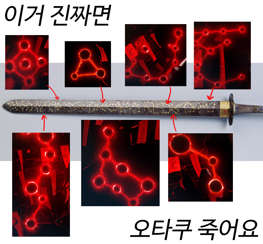 PV다시보면서 느낀건데 (진짜 궁예지만말이에요??)설마 이거 진짜면 오타쿠죽어요 (사진은 국립중앙박물관 소장 사인참사검)
PV에 둥둥떠다니는 문양과 닮은걸 비교해봈습니다 youtu.be/vniAtQc8uVI