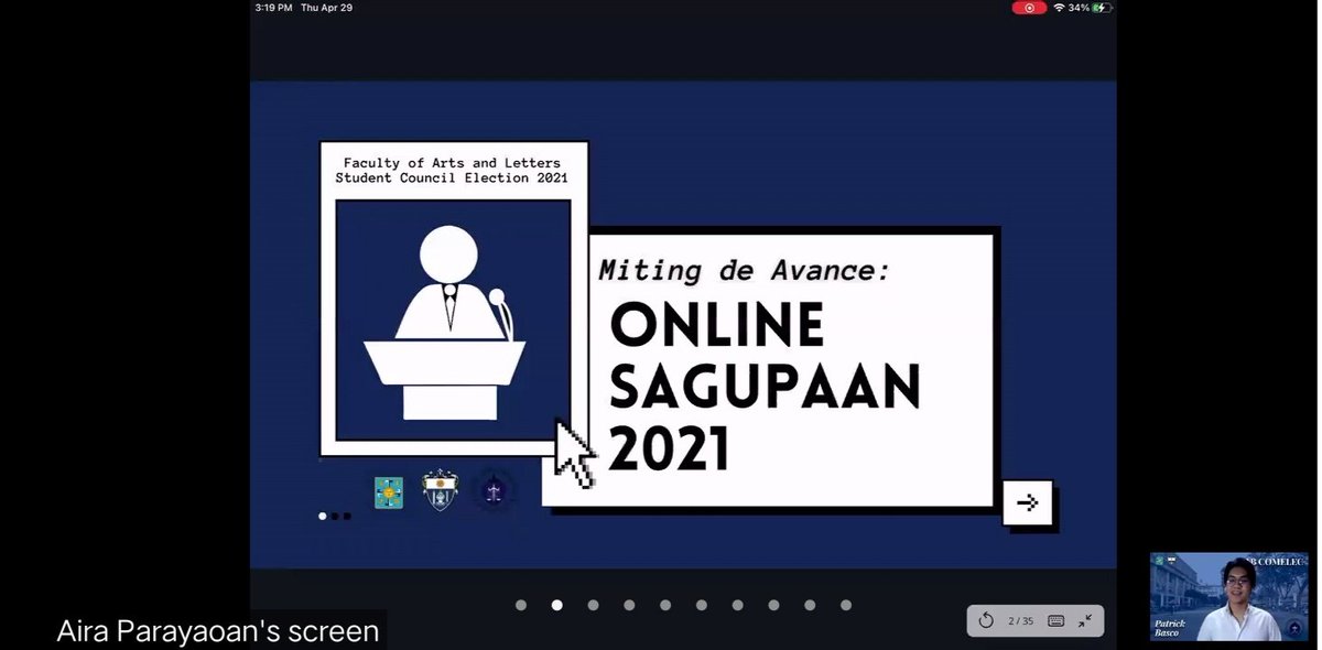 NOW: AB Comelec commences Online Sagupaan 2021, a mandatory debate among ABSC candidates | via  @itslagrisouluhh #USTABHalalan2021 #OnlineSagupaan2021