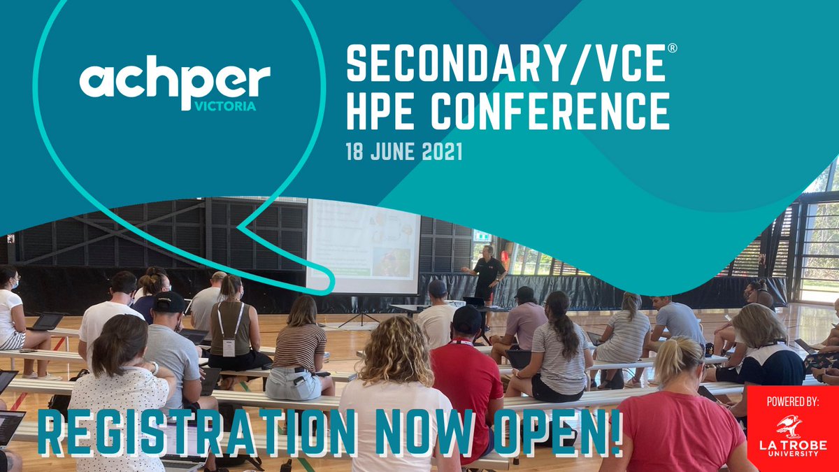 Registrations are open for #ACHPERVICSecVCE HPE Conference coming up on 18 JUNE! So exciting to return to face-to-face practical PL 🙌 With 30+ elective sessions on a huge range of topics to suit your teaching needs. Program and register ➡️➡️ bit.ly/3xp2uNr