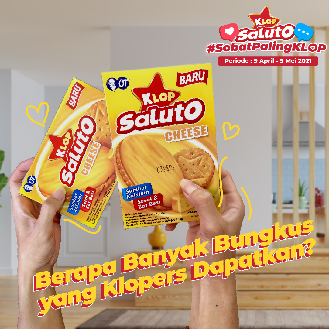 Hadir kembali kuis #SobatPalingKLOP di minggu ini!
Ada yang bisa tebak masing-masing kamu dan 2 orang temanmu akan dapat berapa crackers JIKA ada 3 box KLOP Saluto Cheese ukuran 76gr?
.
#KlopSaluto #EnaknyaGaBisaStop #Saluto #SekaliKlopGaBisaStop #KlopSalutoBikinGaBisaStop #kuis