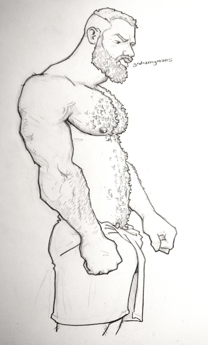Gymbrostudy 8.

What I'd have given to suck the gym sweat from that fur.
(#onehanded #ontheroad sketch.)