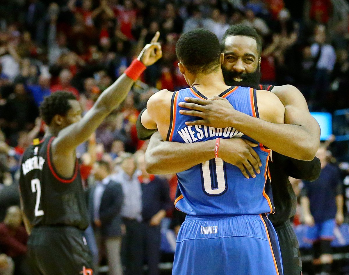 Russell Westbrook and James Harden   @JHarden13