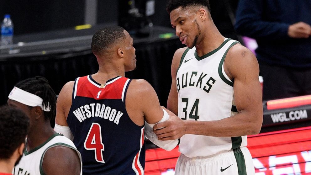 Russell Westbrook and Giannis Antetokounmpo   @Giannis_An34