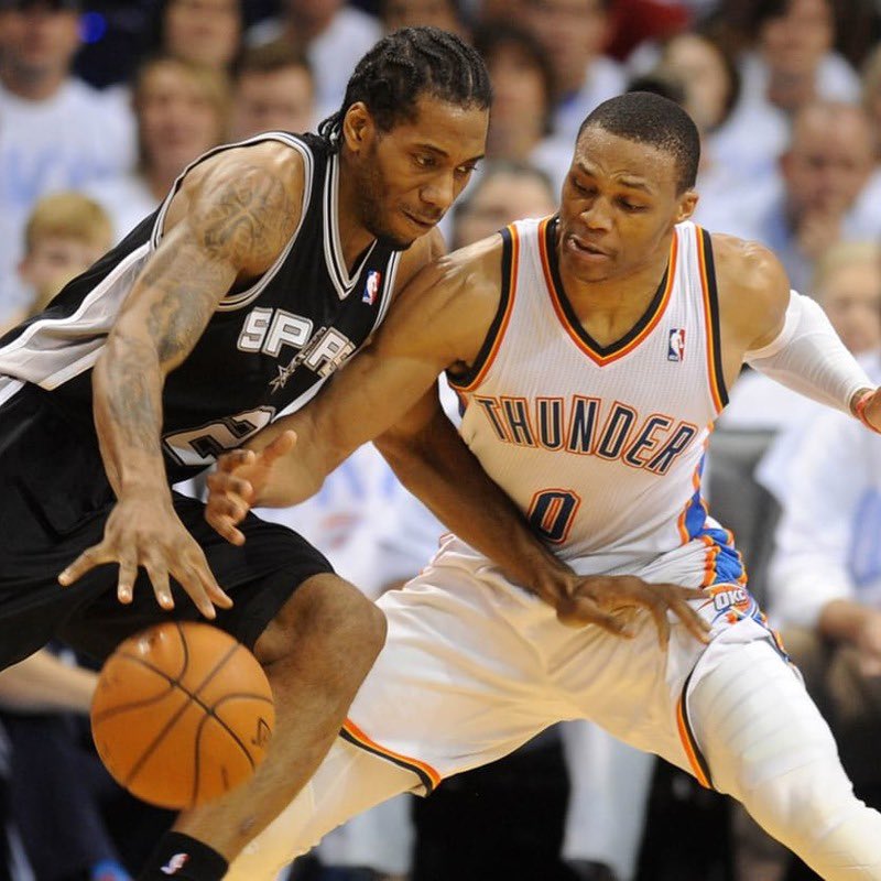 Russell Westbrook and Kawhi Leonard   @kawhileonard