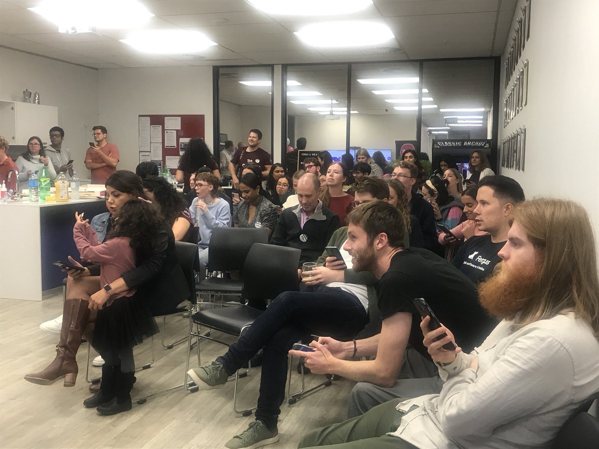 SheSharpNZ's tweet photo. It’s a full house at Fergus Software tonight and we’ve kicked off the event...
See the live stream on Facebook’s She# page. 

#fergus #shesharp #WomenInTech #WomenInTrades #genderdiversity #closethegap #breakstereotypes https://t.co/KHUhYH6Abp