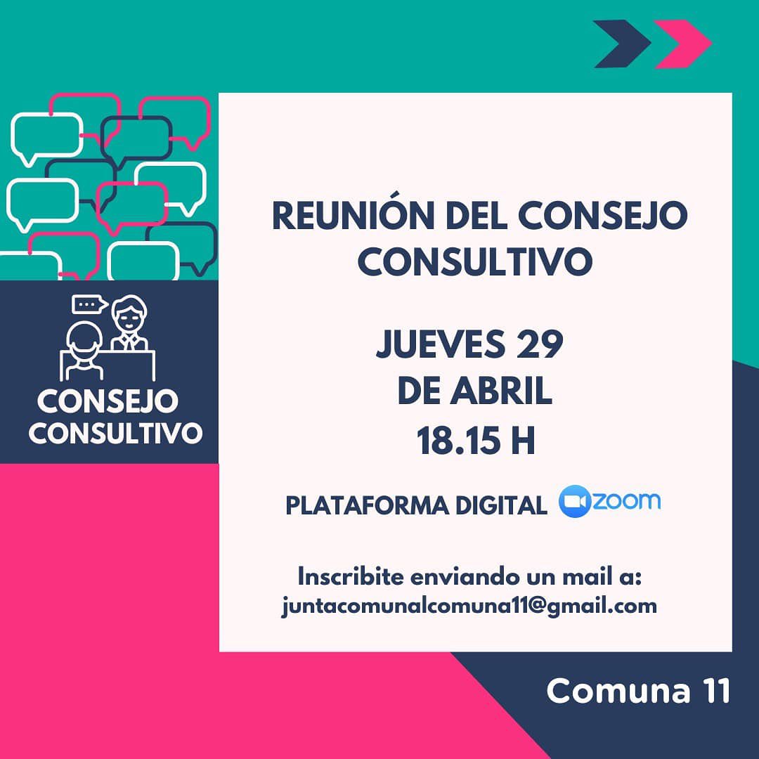 #ConsejoConsultivo 
#Comuna11
#29/04/21
#18:15hs