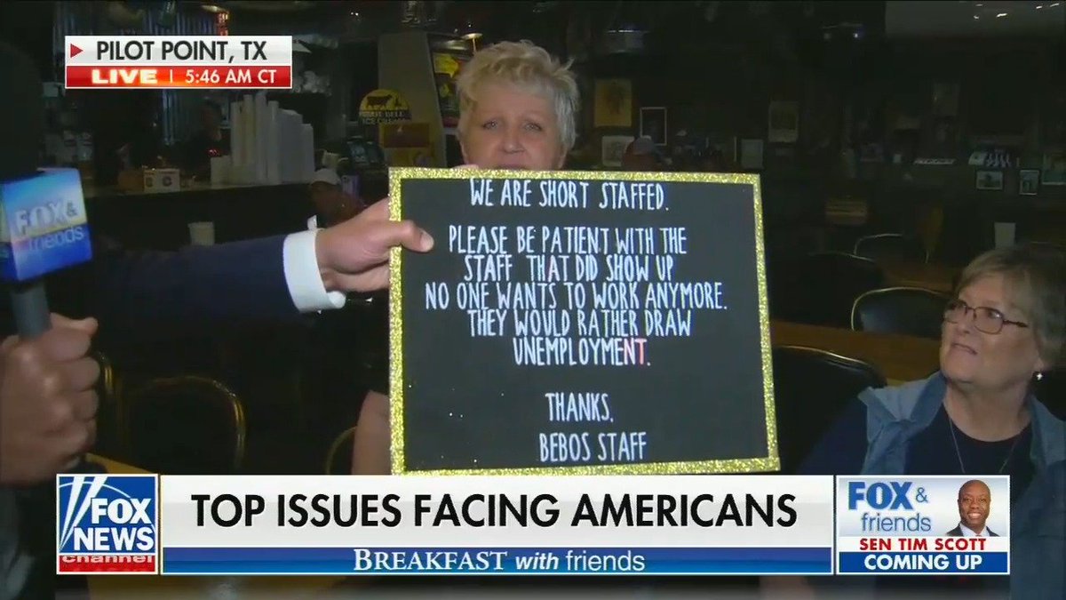 revrrlewis's tweet image. pay your workers a living wage and they will come back. maybe you take less money as the owner. maybe the country fried steak is now $12 instead of $9. i don't know. however you figure it out, pay your workers a living wage.