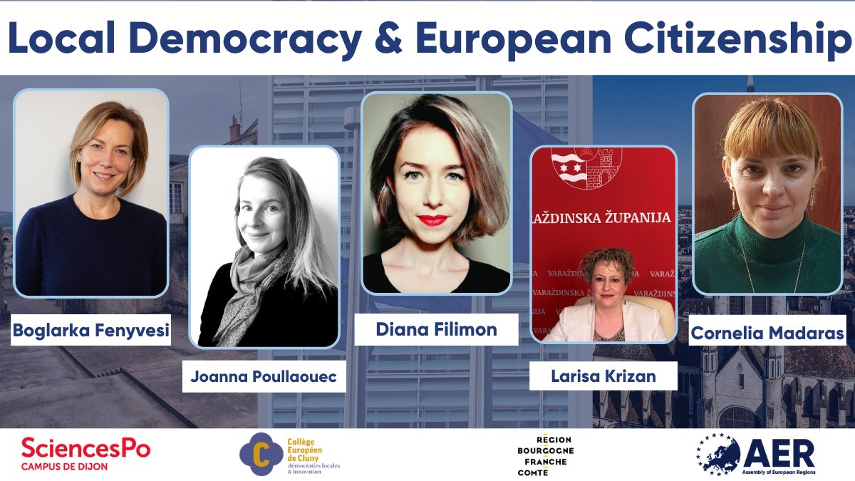 Great panel of regional representatives at 
<a href="/ClunyCollege/">CCIC - Collège Européen de Cluny</a> Seminar!🤩

🔹Boglarka Fenyvesi-Kiss, Autonomous Province of Trento🇮🇹

🔹Joanna Poullaouec, Bourgogne Franche-Comté🇫🇷

🔹Diana Filimon, Alba County🇷🇴

🔹Larisa Krizan, Varaždin County🇭🇷

🔹Cornelia Madaras, Alba County🇷🇴