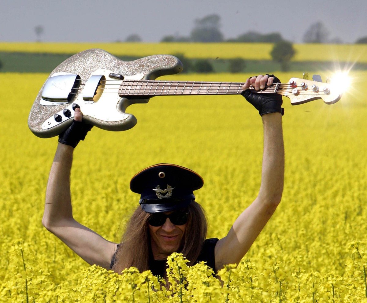 Julian Cope standing about in oilseed rape. (thanks  @ErnstScribbler)