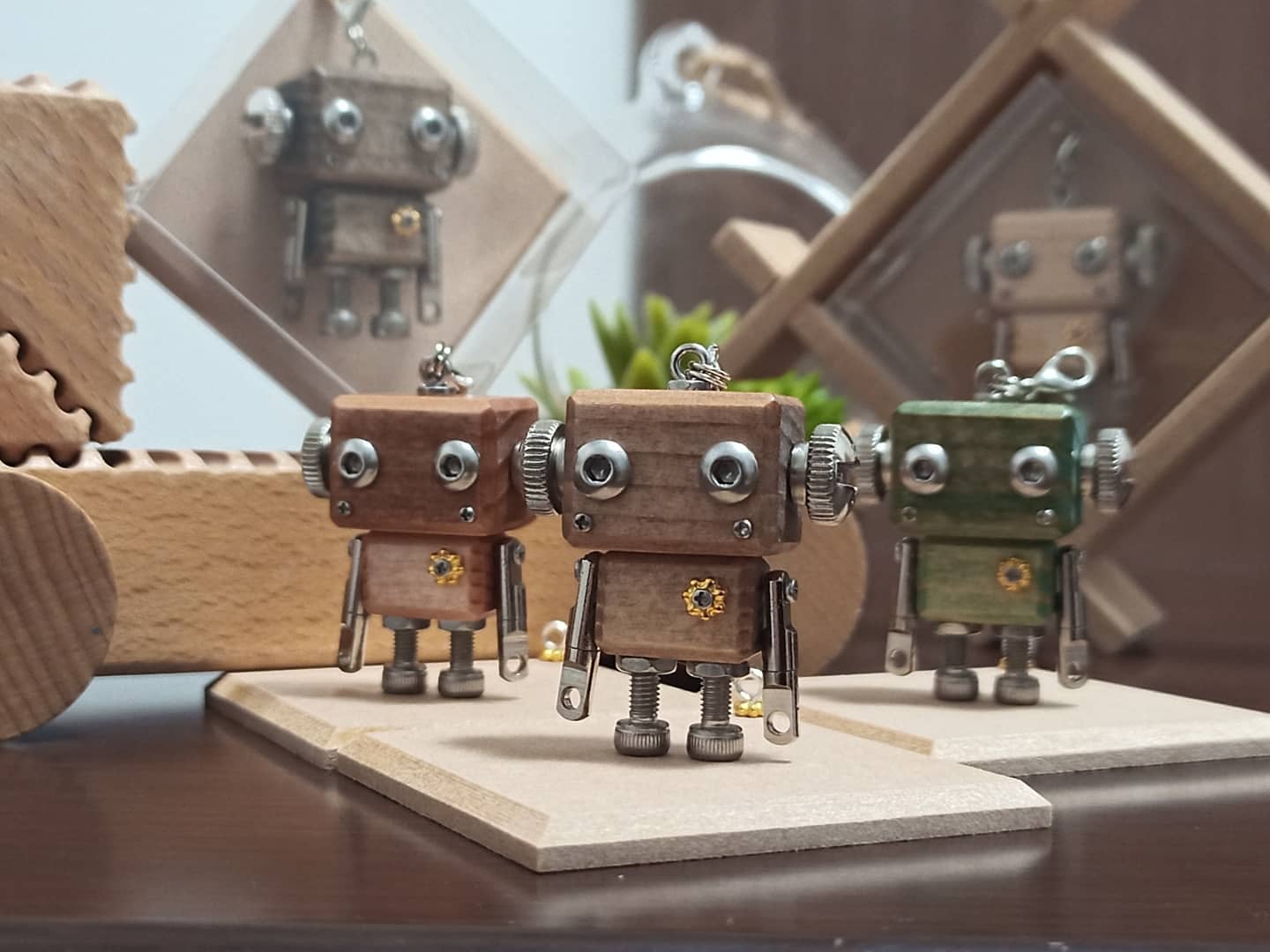 ハンドメイド木製ロボット マカ木製ロボット - ショップ machikado 置物 - Pinkoi