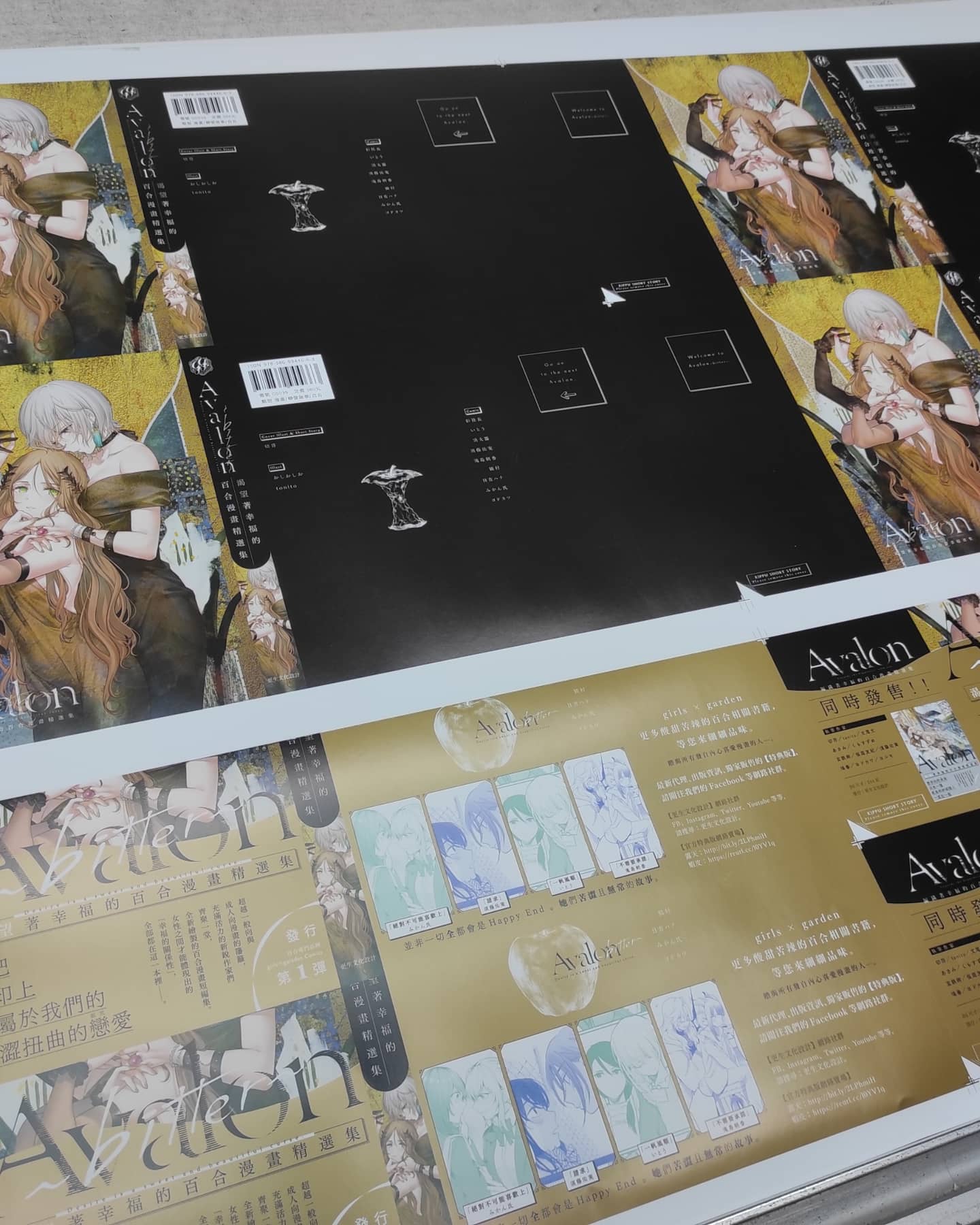 更生文化設計on Twitter Avalon 中文版看印 封面 書衣 書腰都有特殊印刷 得到專門的印刷廠印製 封面採用水消光特殊處理 書衣和書腰各自採用特金 特銀色印刷 呈現如金屬般的光澤感 百合 Yuri Gl 同志 同性愛 夜迴