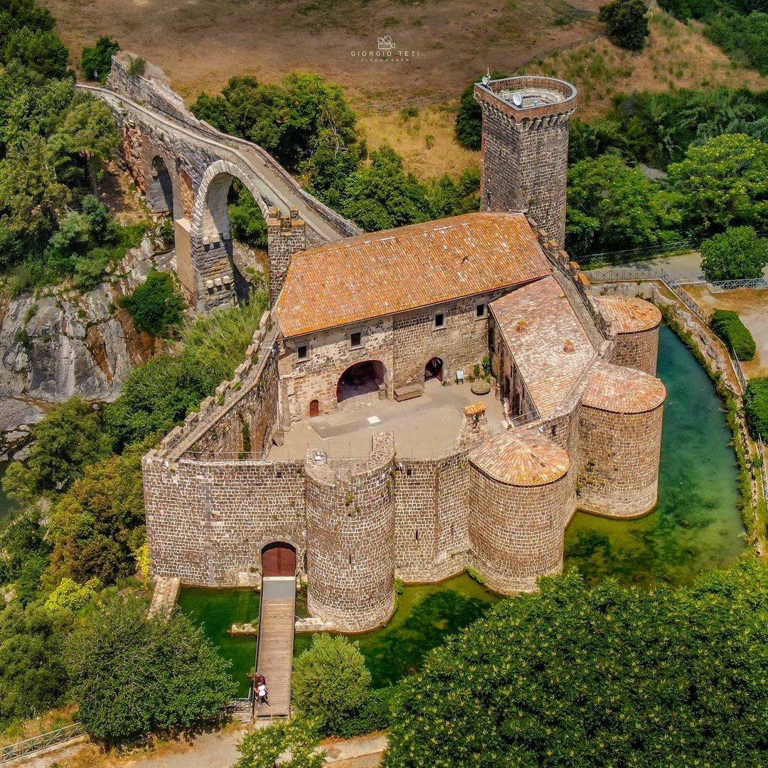 The Badia castle is located in the Vulci Archaeological Park, Lazio (Italy)