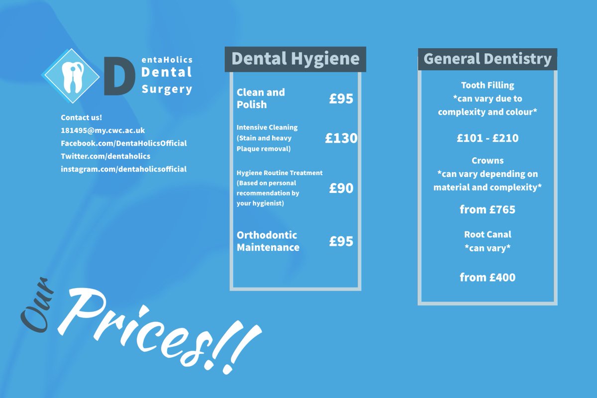 dentaholics's tweet photo. Here are the full service prices down below!
check it out and contact us for any enquiries
#HealthAndHygiene #Teeth #DentalClinic #DentalHygieneClinic #DentaHolics #DentaHolicsDentalSurgery #SelfCare #RootCanal #WisdomToothCare #GumCare #FacialCare #Promotion #ProtectSmile https://t.co/Hg9skbyqz2